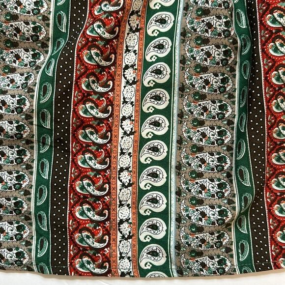 Umgee V-Neck Short Kimono Sleeve Tunic Top Fringe Paisley Aztec Embroidery Sz S - Picture 12 of 13